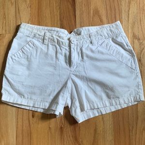 low waisted white columbia cotton shorts!